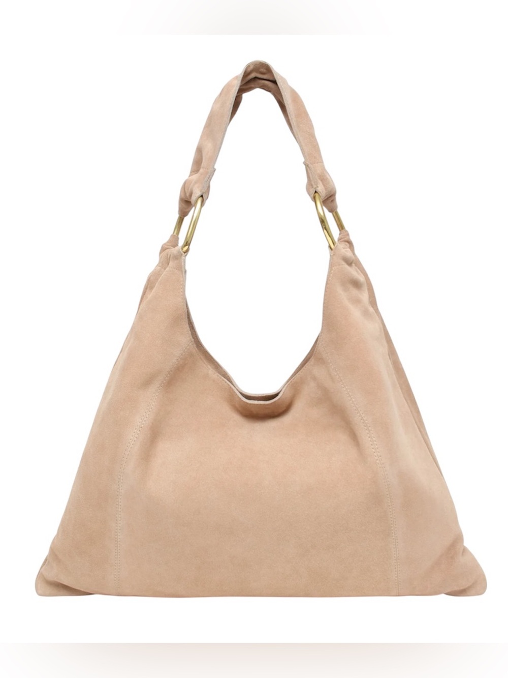 NWT: Margot New York Dakota Large Hobo Bag, Toffee Suede